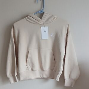 Jordan Women's Cream Hoodie Sweatshirt with Jumpman Logo